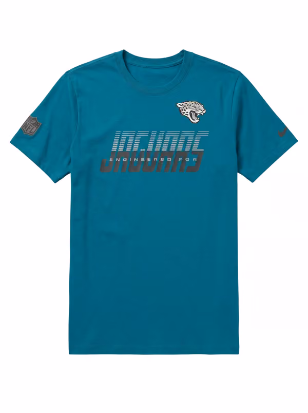Jacksonville Jaguars 2026 NFL Sideline Team Issue Dri-Fit T-Shirt Teal view 1