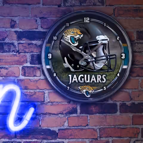 Jacksonville Jaguars Chrome NFL Wall Clock view 3