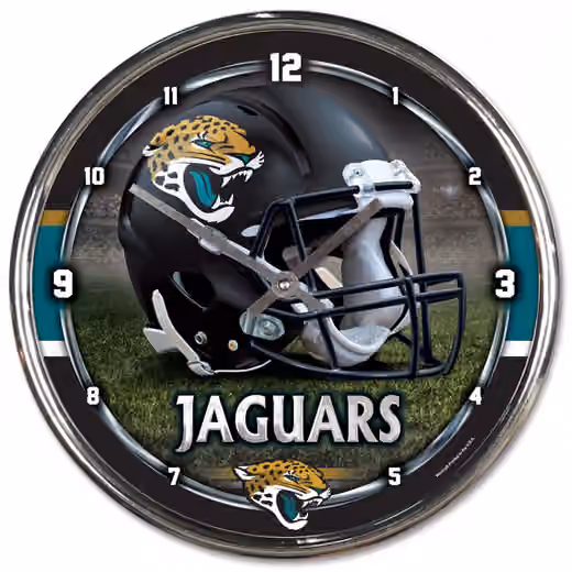 Jacksonville Jaguars Chrome NFL Wall Clock view 1