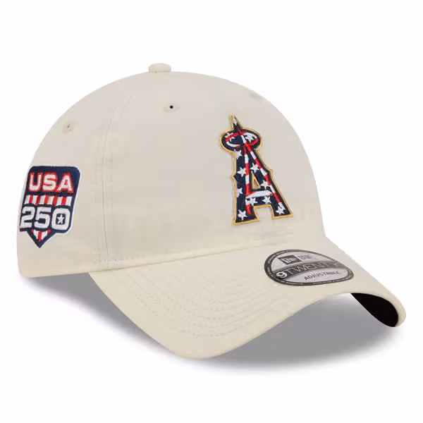 Los Angeles Angels 4th of July USA 250 9TWENTY Adjustable Cap Cream product photo
