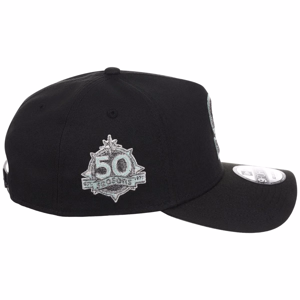 Seattle Mariners MLB Alpine Snow New Era 9FORTY A-Frame detail view