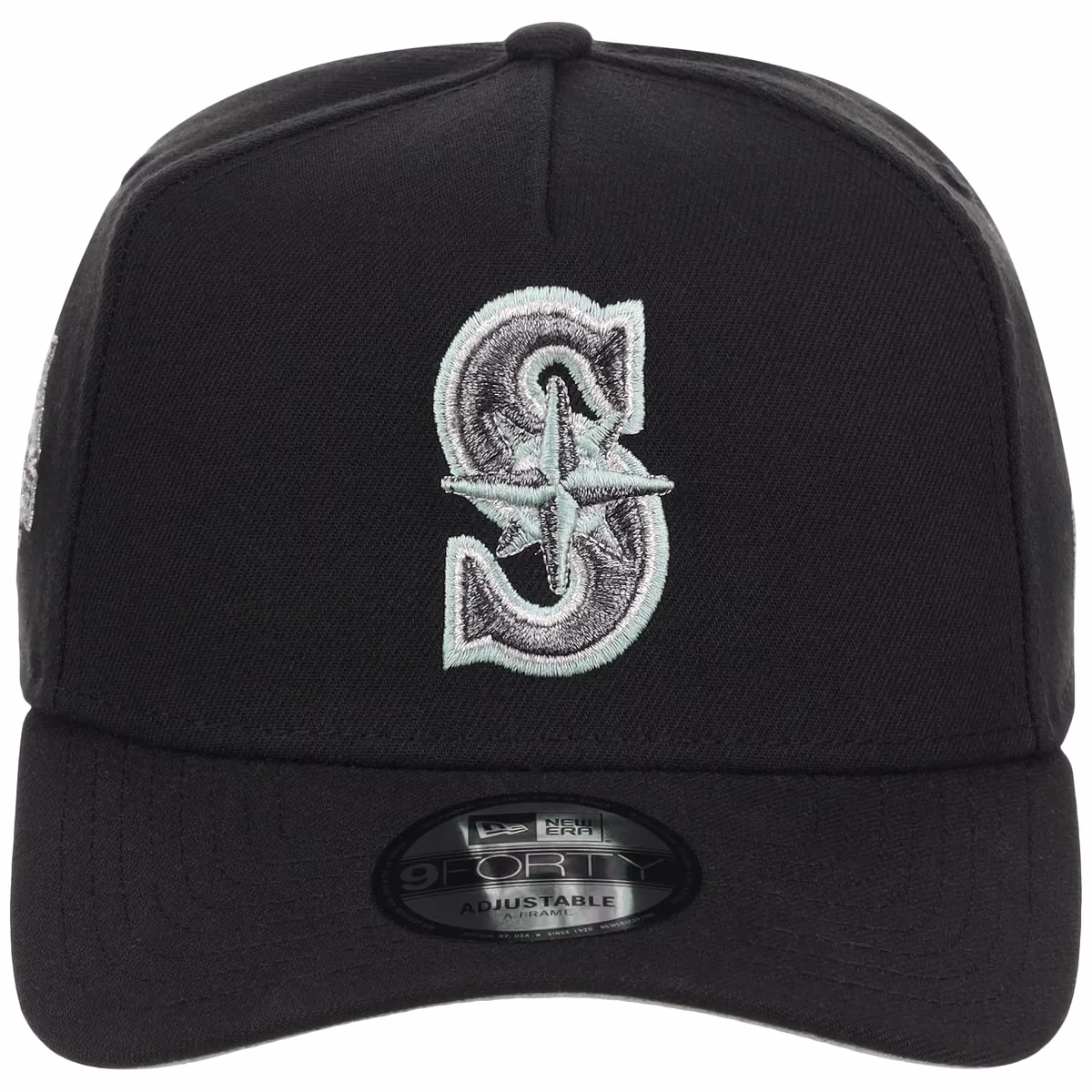 Seattle Mariners MLB Alpine Snow New Era 9FORTY A-Frame detail view