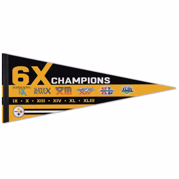 Pittsburgh Steelers 6x Champions Premium NFL Pennant view 1