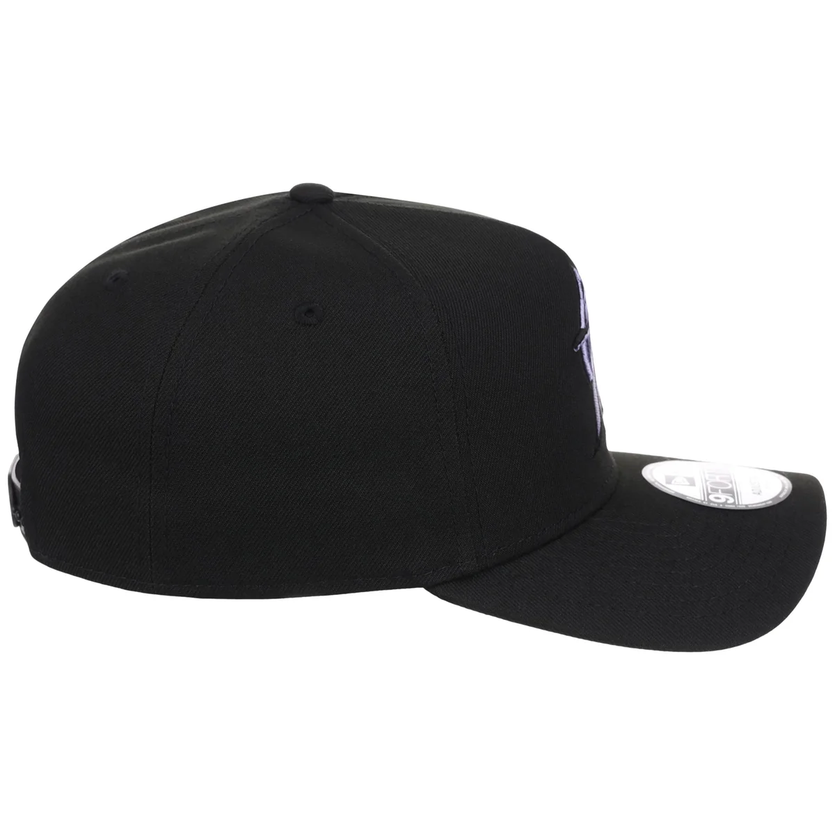 Miami Marlins MLB Black x Lavender FASHION CORE New Era 9FORTY A-Frame detail view