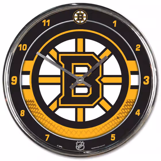 Boston Bruins Chrome NHL Wall Clock view 1