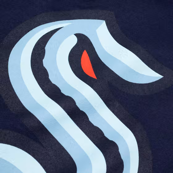 Seattle Kraken Primary Logo NHL Hoodie Navy view 3