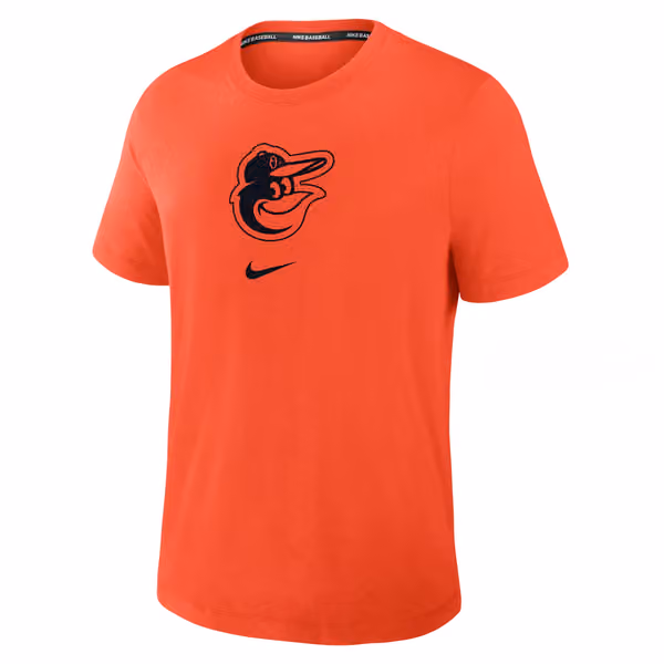 Baltimore Orioles Early Work 2025 MLB Authentic Nike Tri-Blend T-Shirt Orange view 2