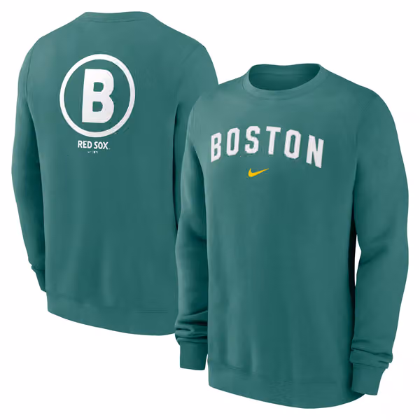Boston Red Sox City Connect 2-Hit Club Crew Pullover Green view 1