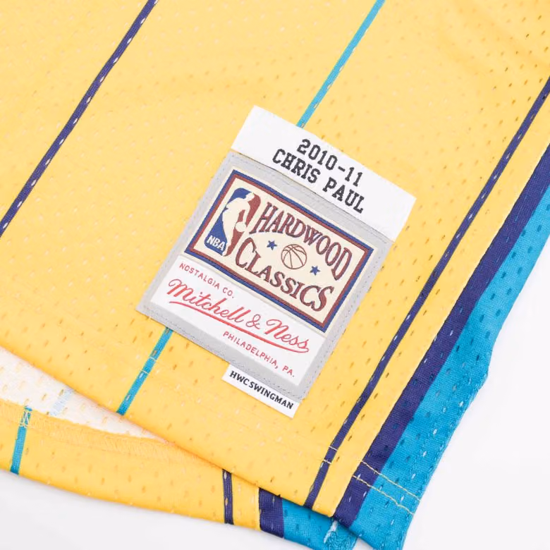 Chris Paul #3 New Orleans Hornets 2010-11 Mitchell & Ness Swingman NBA Jersey Yellow view 3