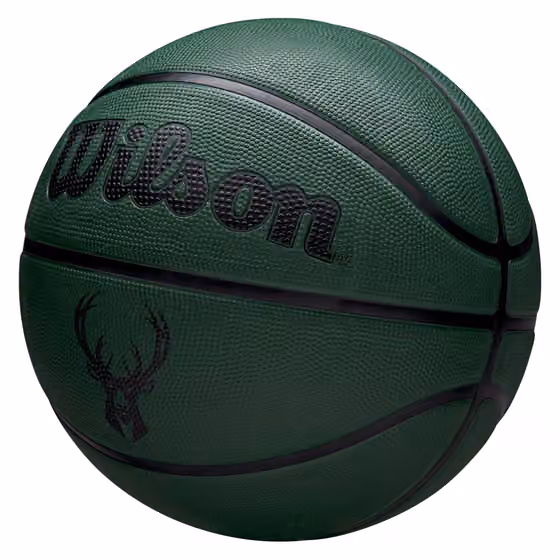 Milwaukee Bucks Solid Wilson NBA Basketball Green (Size 5) view 4