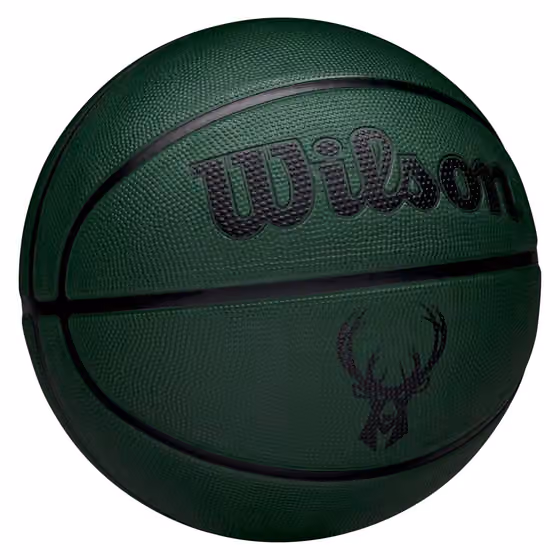 Milwaukee Bucks Solid Wilson NBA Basketball Green (Size 5) view 3