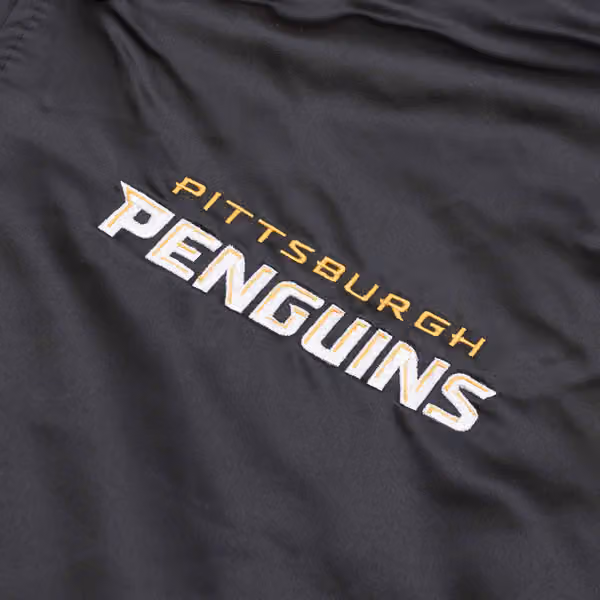 Pittsburgh Penguins Heavyweight Satin Mitchell & Ness NHL Jacket Black view 3
