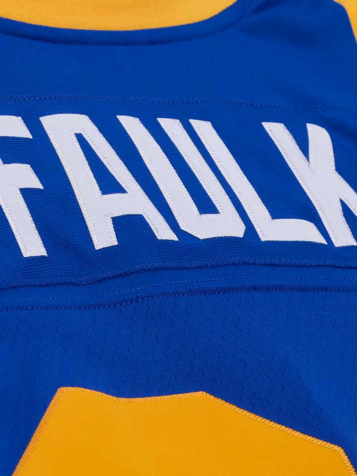Marshall Faulk #28 St. Louis Rams 1999 Legacy Throwback NFL Jersey Blue view 4
