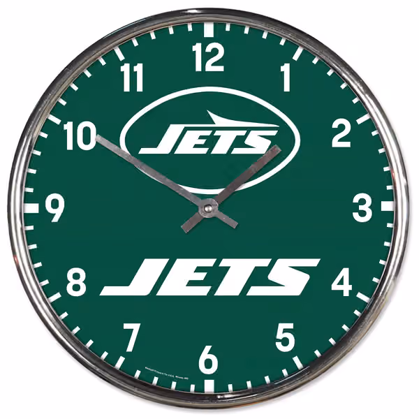 New York Jets Chrome NFL Team Design Wall Clock view 1