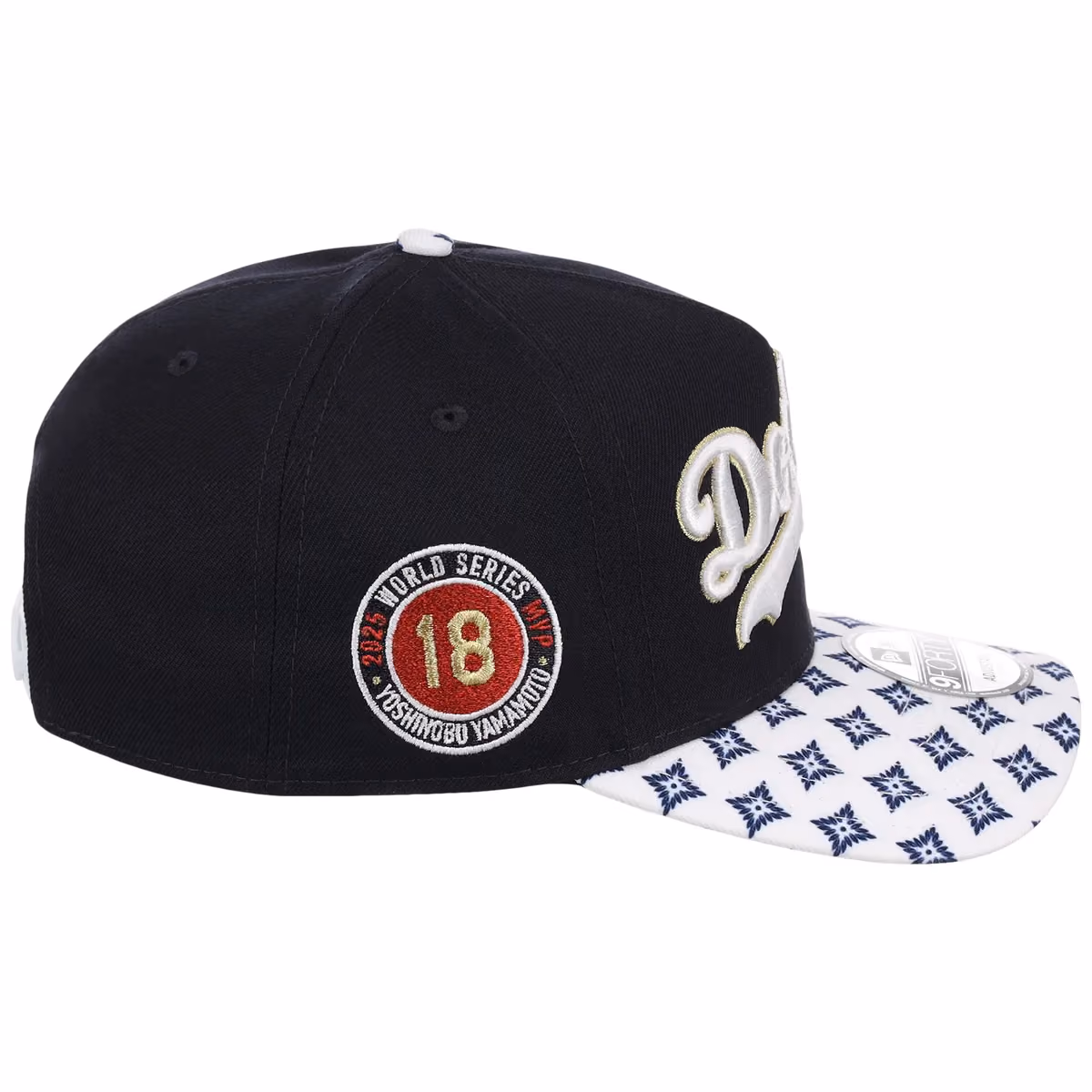 Los Angeles Dodgers Pacific Canvas New Era 9FORTY (Dark Royal/Multi) detail view