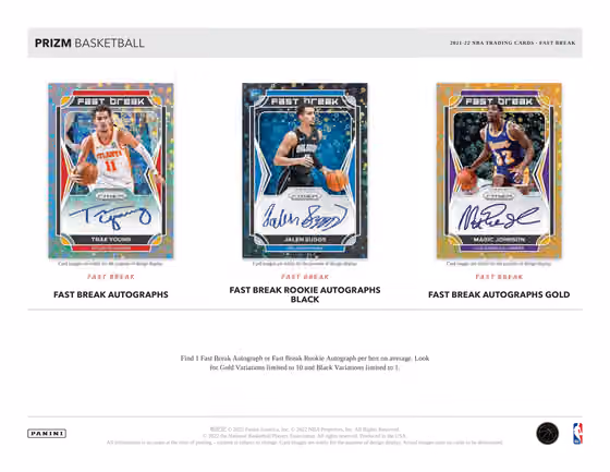2021/22 Panini Prizm Fast Break NBA Basketball Box view 2