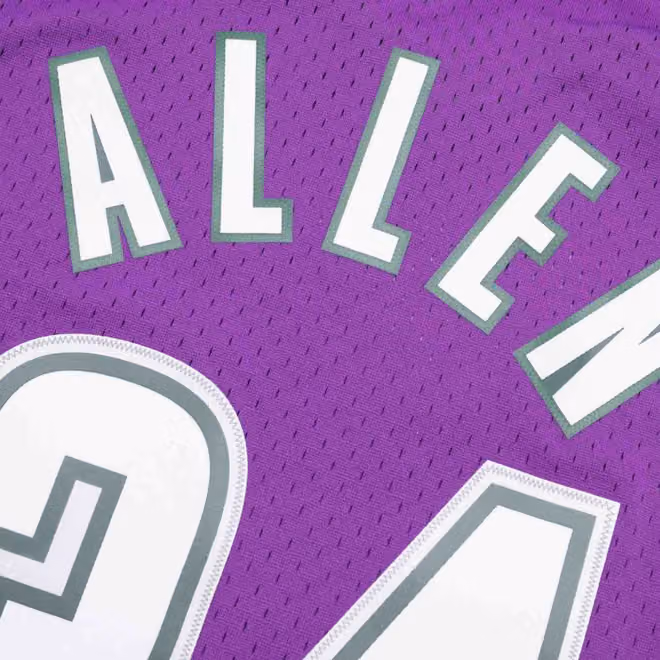 Ray Allen #34 Milwaukee Bucks 2000-01 Mitchell & Ness Swingman NBA Jersey Purple view 4
