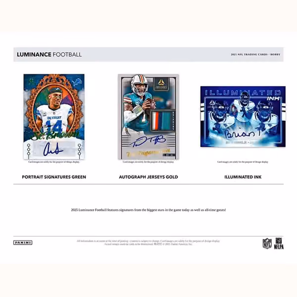 2025 Panini Luminance Football NFL Hobby Box view 2