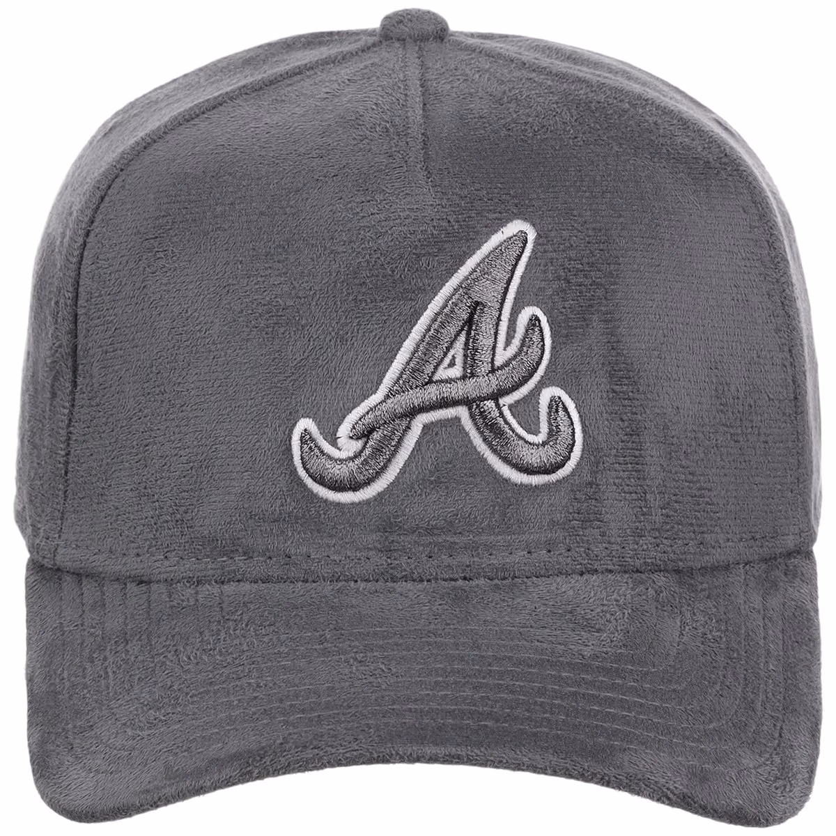 Atlanta Braves MLB Gray x Suede FASHION CORE New Era 9FORTY A-Frame detail view
