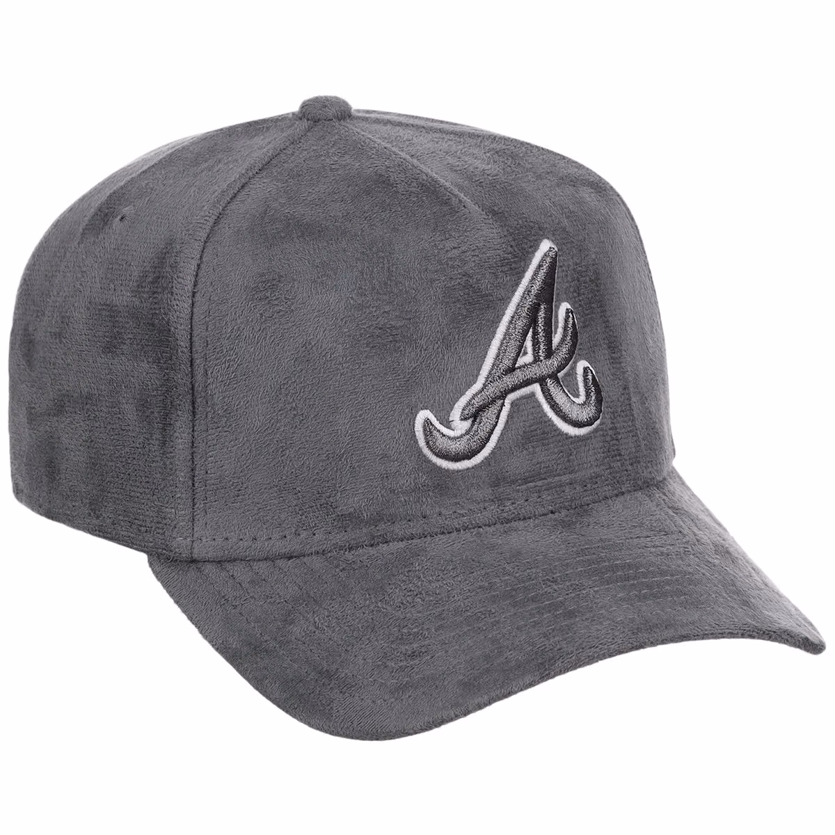 Atlanta Braves MLB Gray x Suede FASHION CORE New Era 9FORTY A-Frame front view