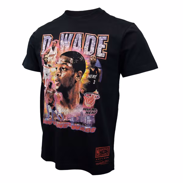 Dwyane Wade Miami Heat Mitchell & Ness Vintage Hype NBA Tee Black view 1