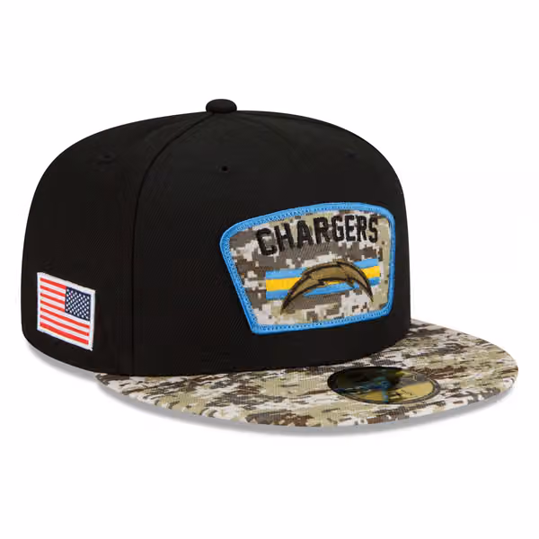 Los Angeles Chargers 2021 NFL On-Field Salute to Service New Era 59FIFTY Fitted Cap product photo