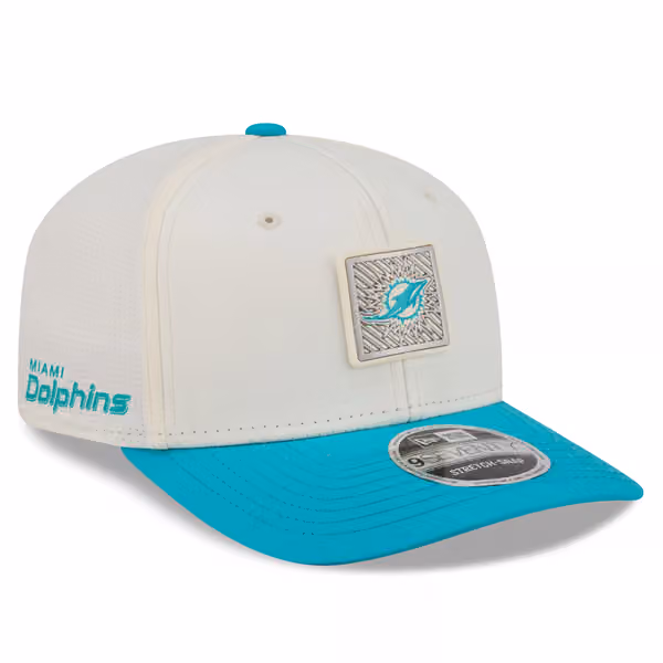 Miami Dolphins 2026 NFL Training Camp 9SEVENTY Stretch-Snap Cap Cream/Aqua product photo
