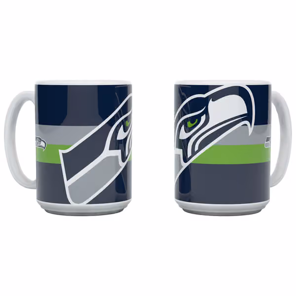 Seattle Seahawks Triple Logo Jumbo NFL Mug (450 ml) view 1