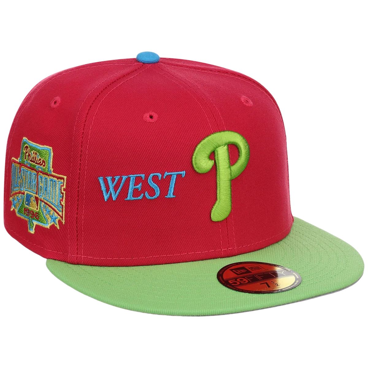 Philadelphia Phillies Philly Crown the City - Prince New Era 59FIFTY (Pink/Neon Green) front view