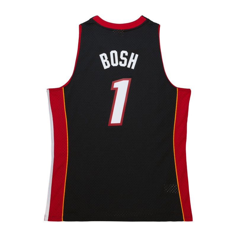 Chris Bosh #1 Miami Heat 2012-13 Mitchell & Ness Swingman NBA Jersey Black view 2