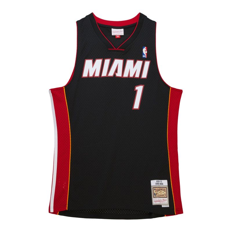 Chris Bosh #1 Miami Heat 2012-13 Mitchell & Ness Swingman NBA Jersey Black view 1