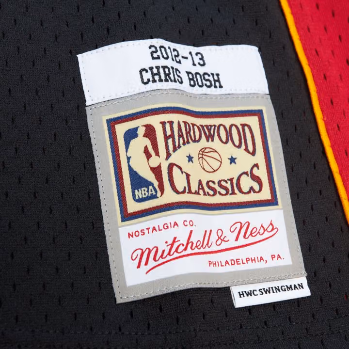 Chris Bosh #1 Miami Heat 2012-13 Mitchell & Ness Swingman NBA Jersey Black view 3