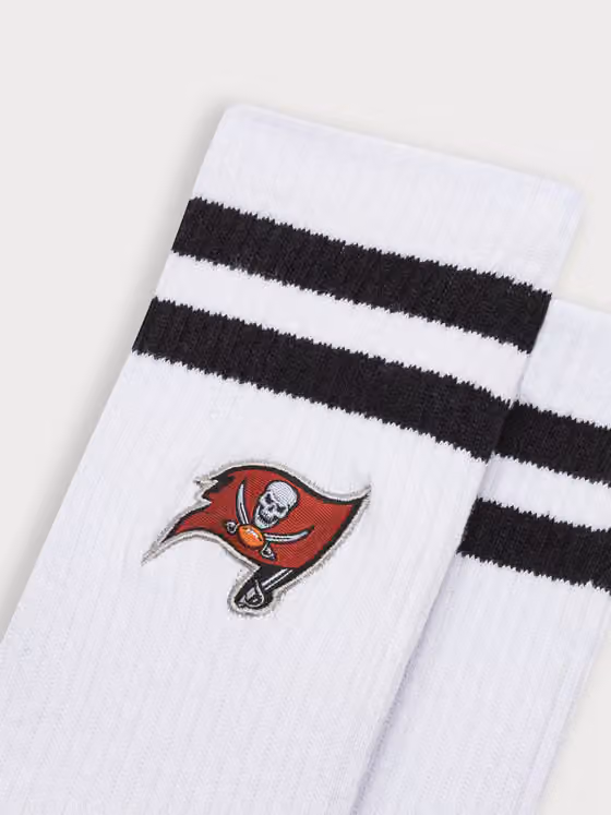 Tampa Bay Buccaneers L&L '90 Classics NFL Crew Socks White view 2