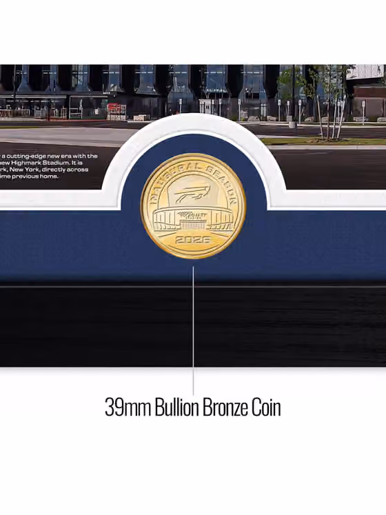 Buffalo Bills Highmark Stadium Inaugural Season Bronze Coin Framed NFL Photo view 2