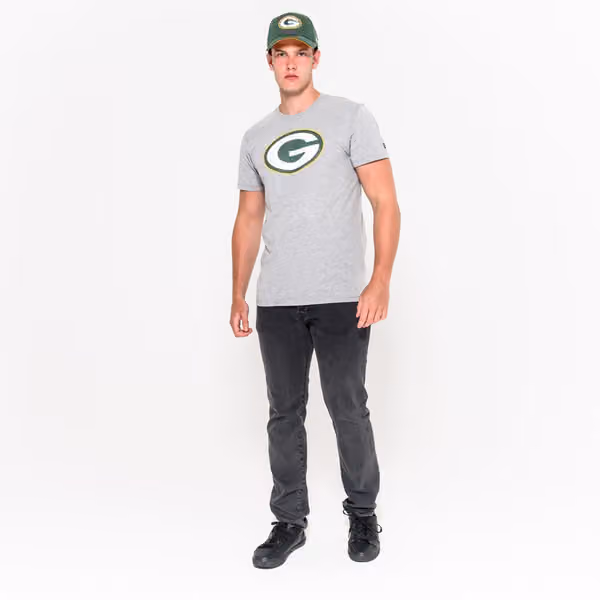 Green Bay Packers Team Logo New Era NFL T-Shirt Grey view 5