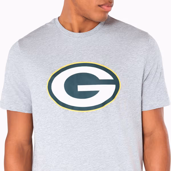 Green Bay Packers Team Logo New Era NFL T-Shirt Grey view 6