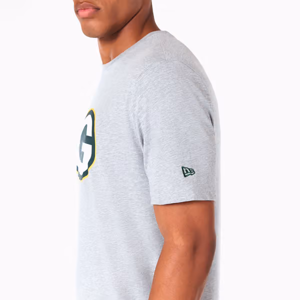 Green Bay Packers Team Logo New Era NFL T-Shirt Grey view 4