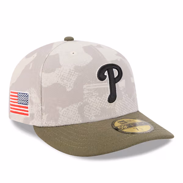 Philadelphia Phillies 2025 MLB Authentic Armed Forces Pre-Curved 59FIFTY Fitted Cap product photo