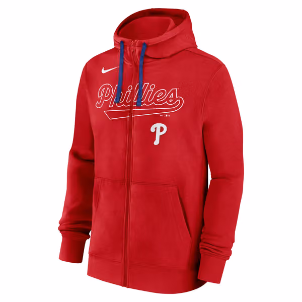 Philadelphia Phillies Knockout Script MLB Full-Zip Hoodie Red view 1