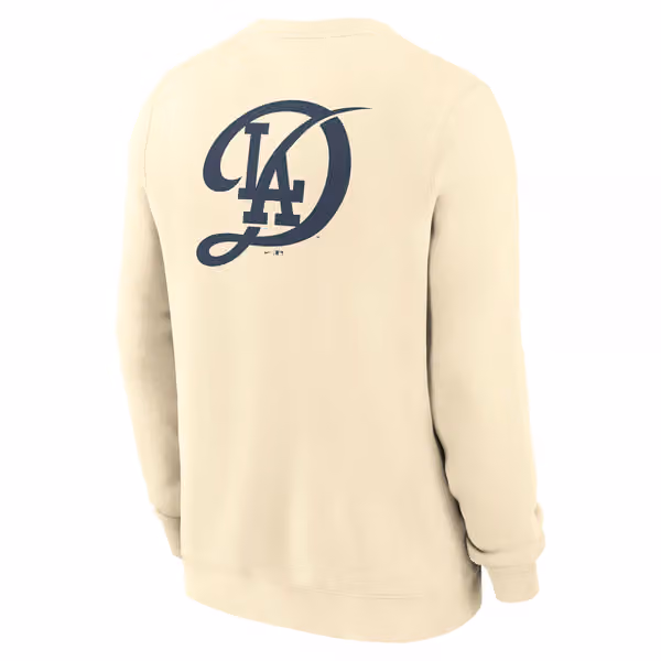 Los Angeles Dodgers City Connect 2-Hit Club Crew Pullover Cream view 3