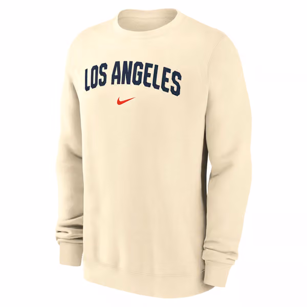 Los Angeles Dodgers City Connect 2-Hit Club Crew Pullover Cream view 2