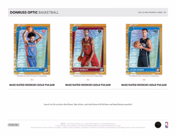 2021/22 Panini Donruss Optic H2 Basketball NBA Box view 3