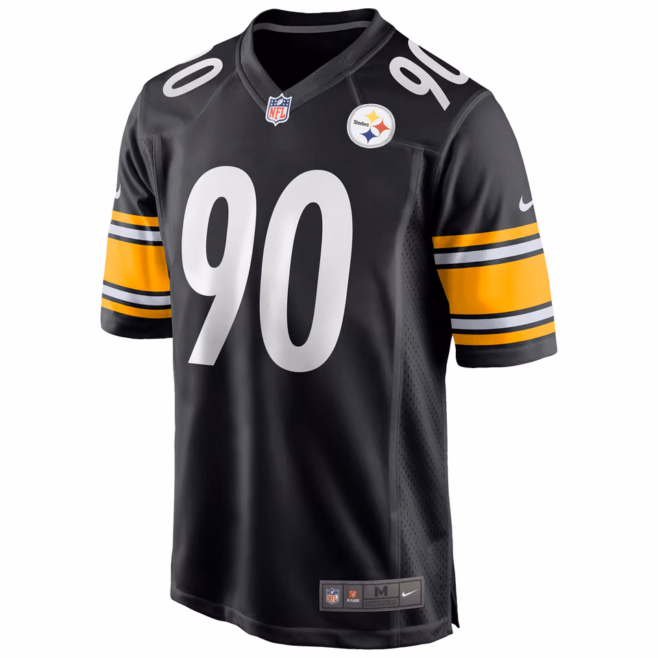 T.J. Watt #90 Pittsburgh Steelers Nike Game NFL Football Jersey Black view 2