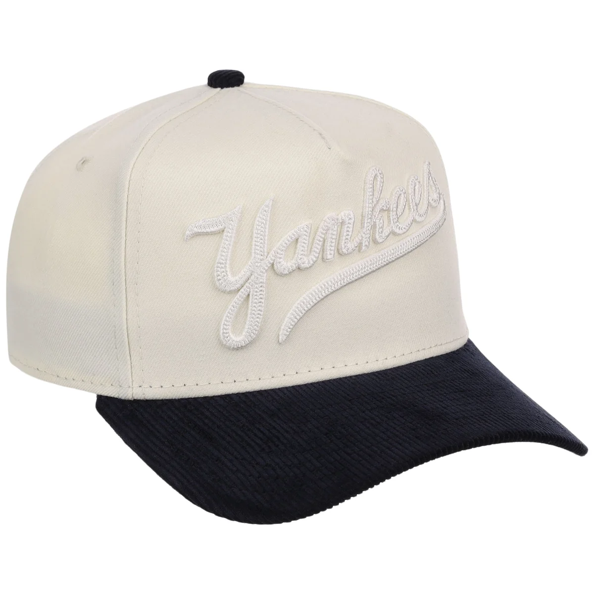 New York Yankees Script Women's New Era 9FORTY A-Frame front view