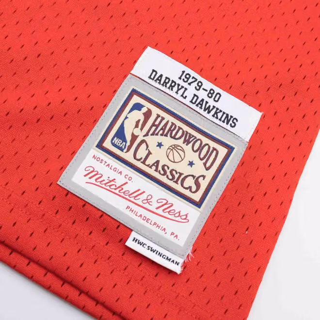 Darryl Dawkins #53 Philadelphia 76ers 1979-80 Mitchell & Ness Swingman NBA Jersey Red view 3