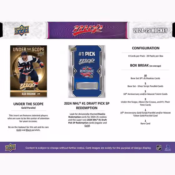 2024/25 Upper Deck MVP Hockey NHL Hobby Box view 6