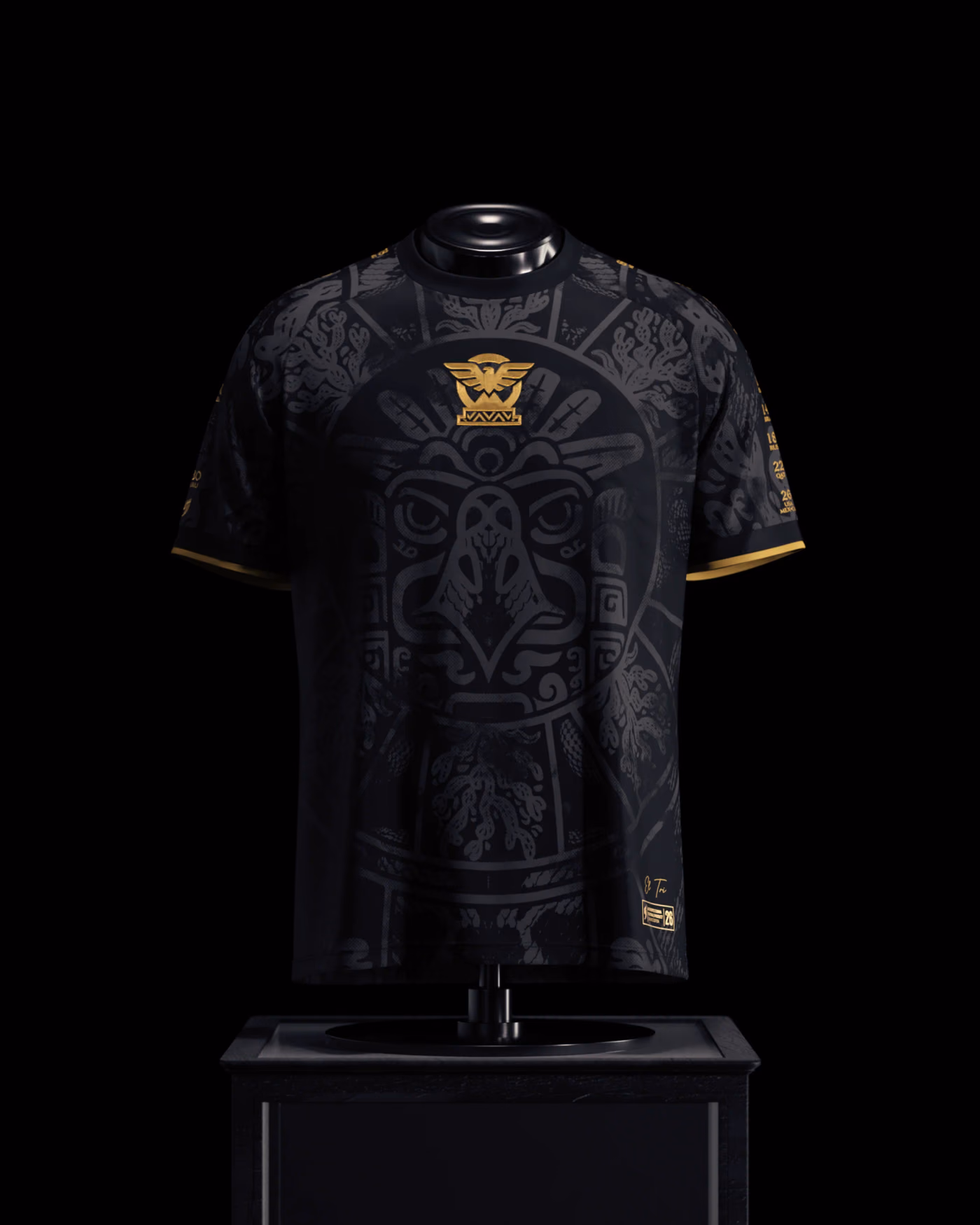 Jersevo Custom Personalized Mexico Heritage Jersey (2026WC Edition) - Black front view