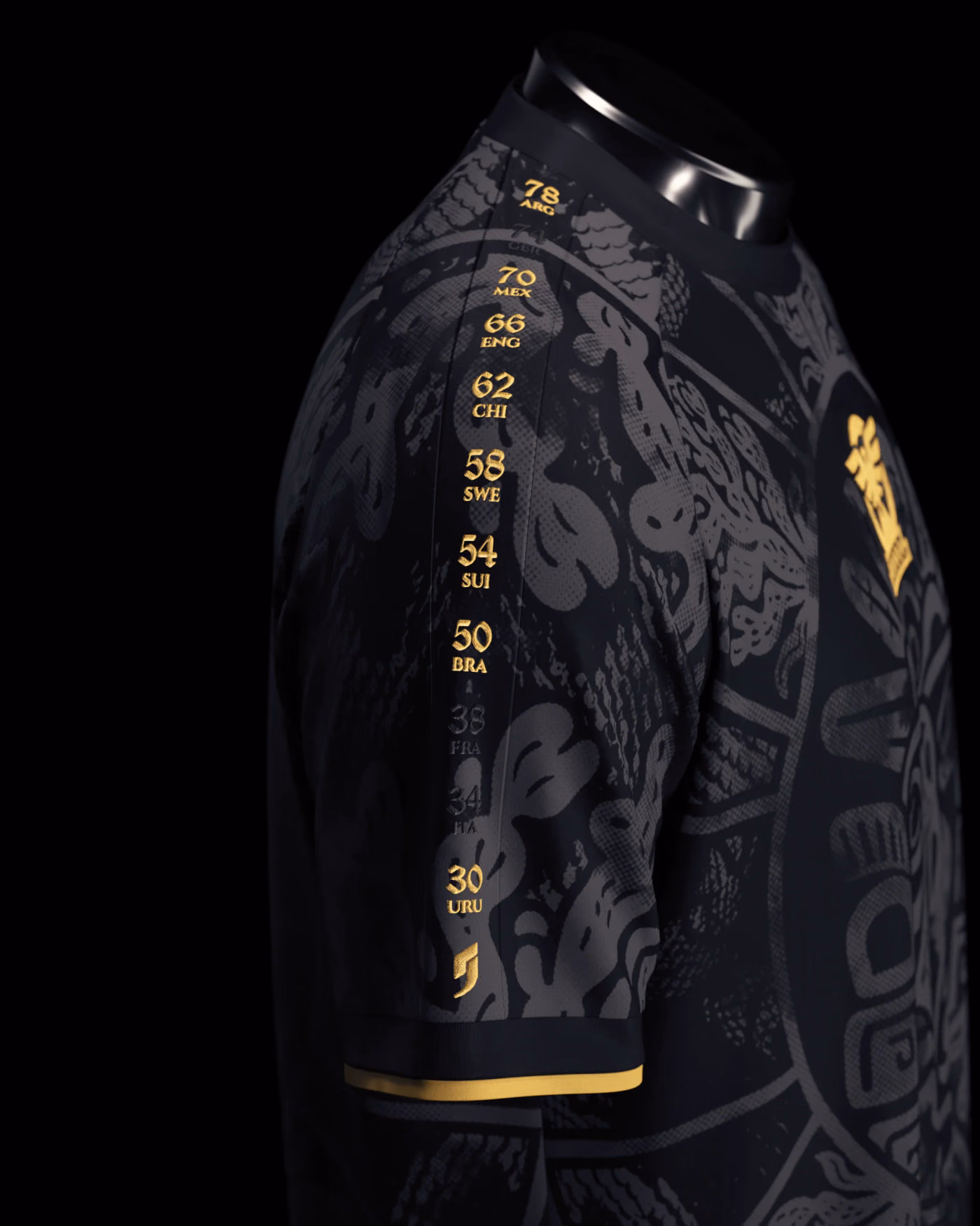 Jersevo Custom Personalized Mexico Heritage Jersey (2026WC Edition) - Black right sleeve detail