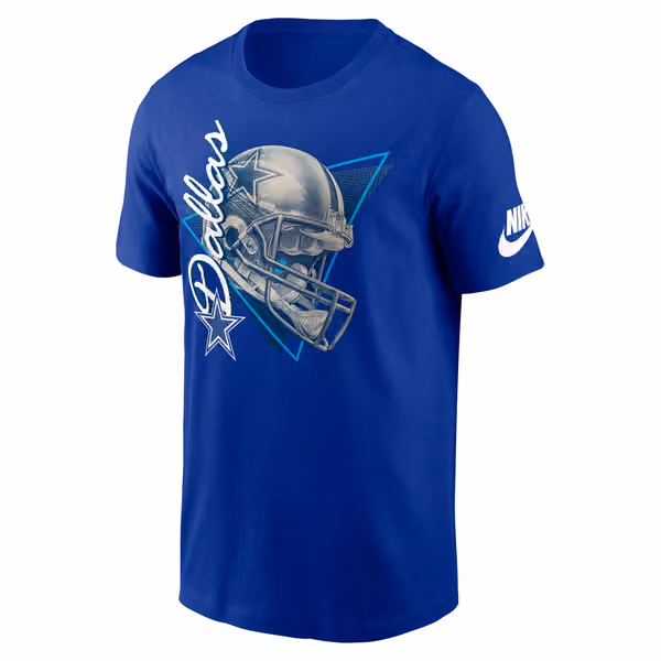 Dallas Cowboys Rewind Helmet Essential NFL T-Shirt Blue view 1