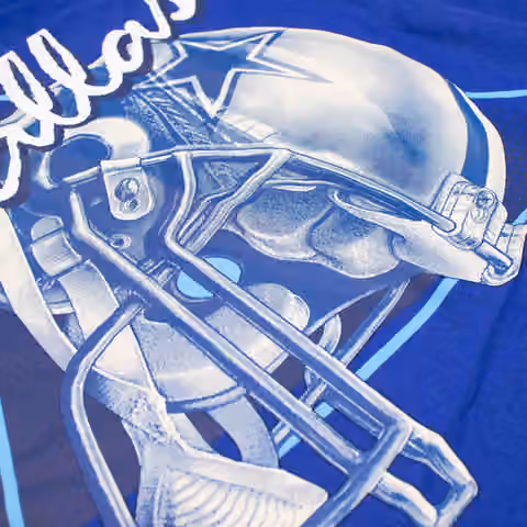 Dallas Cowboys Rewind Helmet Essential NFL T-Shirt Blue view 3